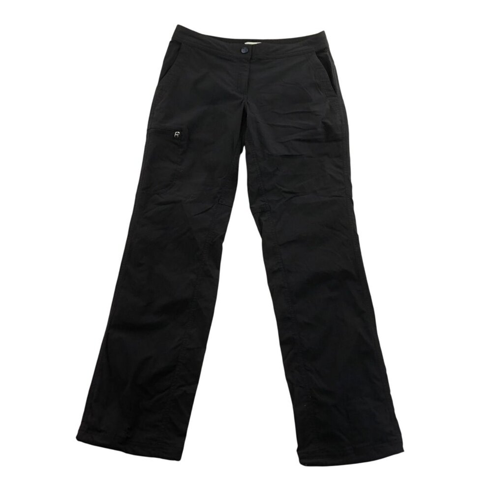 L.L.Bean Womens Cargo Pants 4 Black Hiking Outdoors Straight Leg Stretch Casual